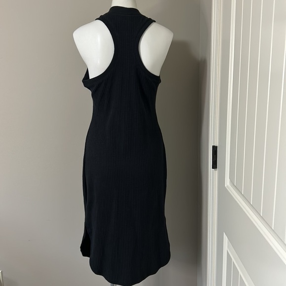 Daily Practice by Anthropologie Ribbed Midi Dress Black Pullover Sz XS NEW - Picture 11 of 14